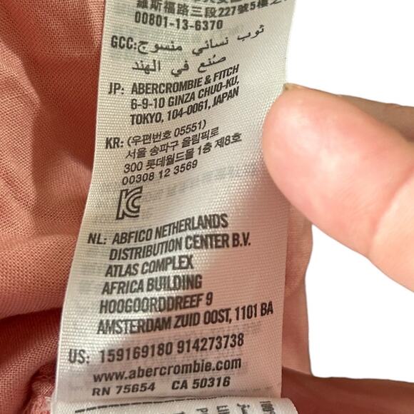 Abercrombie & Fitch Coral Pink Satin Mini Slip Dress Flowy Feminine NEW Size S - Picture 6 of 11